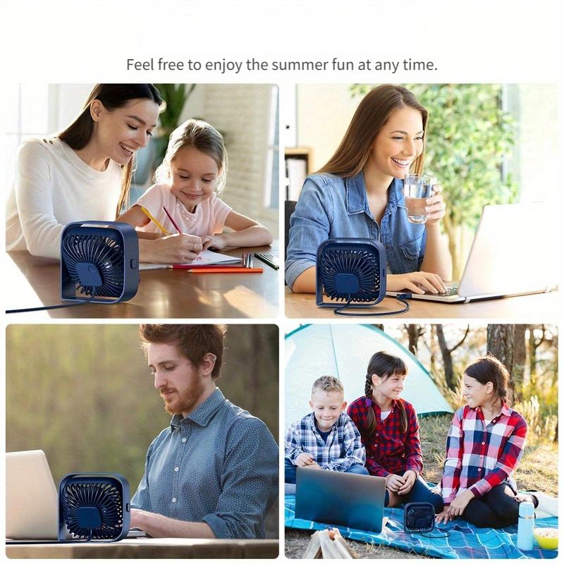 Вентилятор для кемпинга USB Настольный вентилятор Настольный мини-портативный вентилятор Циркуляционный вентилятор 3-скоростной ветровентилятор Кемпинг Домашний вращающийся на 360 градусов вентилятор с поворотной головкой Регулировка для офиса