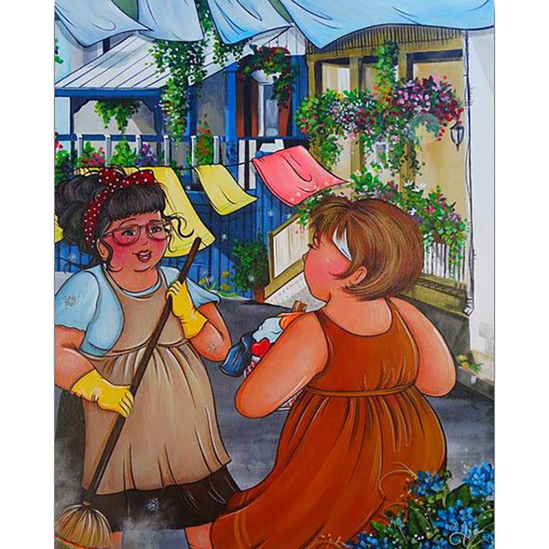 5D алмазная живопись толстая леди полная круглая дрель мультфильм алмазная вышивка толстая женщина картина скандинавская картина Декор для ванной комнаты