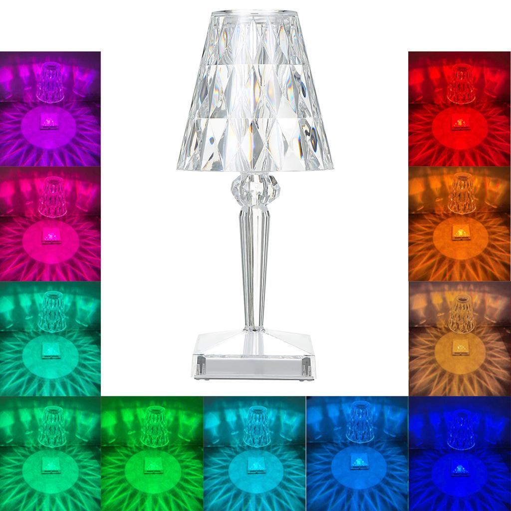 Acrylic Diamond Table Lamp Remote & Touching Control Available 16 Different Lighting Colors with