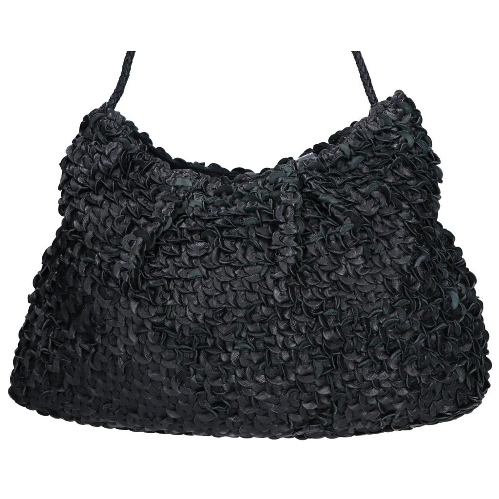 MAISON NH PARIS OLIVIA CUIR Lambskin Shoulder Bag blackUsed