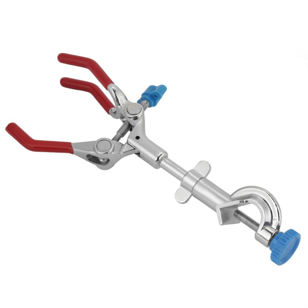 Rubber Coated Three Prong Clamp Multipurpose Lab Clamp Holder Test Tube Clamp For Laboratory Use
