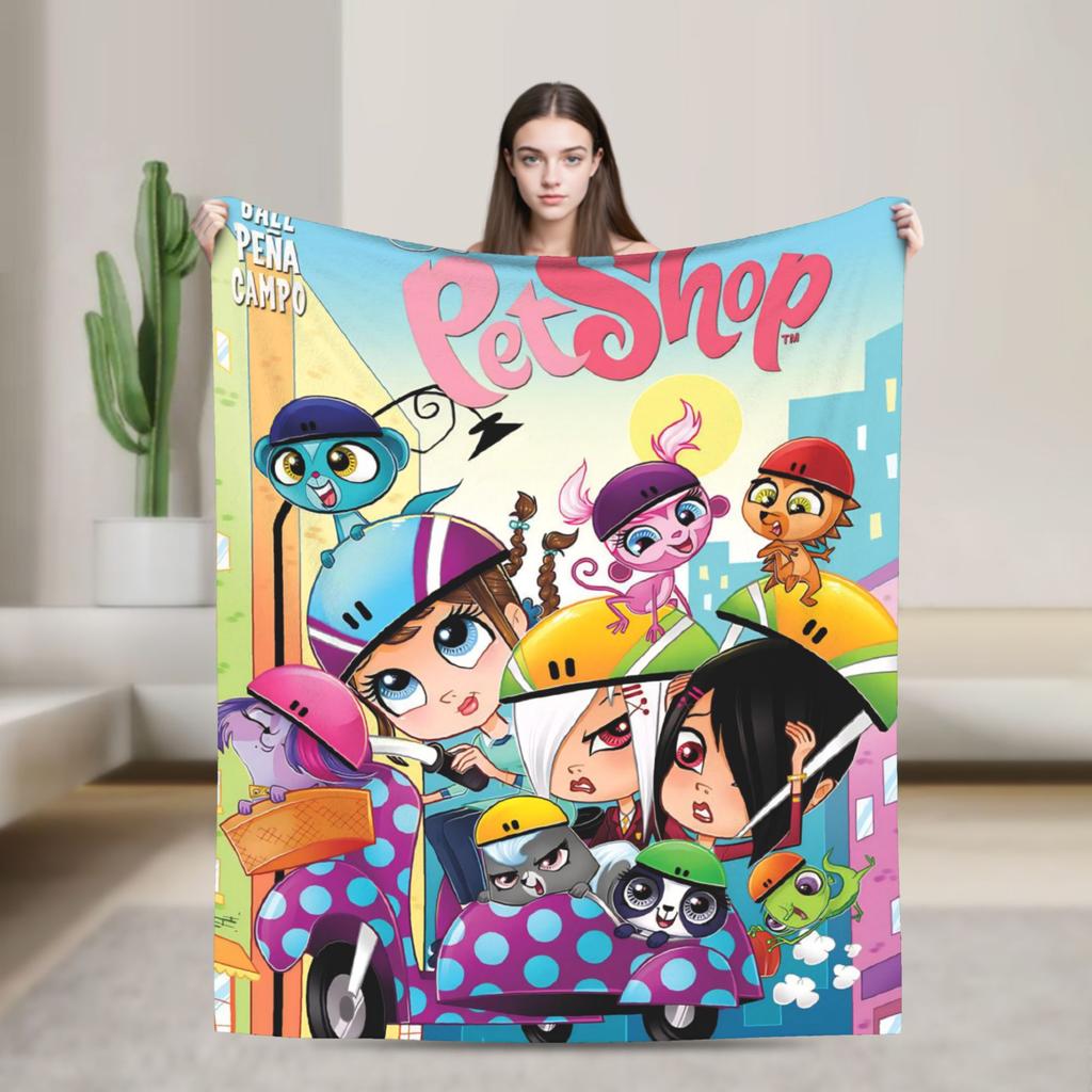 Теплое Мягкое Одеяло для Кемпинга Littlest Pet Shop Плед Фланелевое Покрывало для Улицы Новинка Чехол для Дивана-кровати