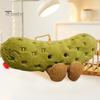 Handcrafted Pickle Plush Doll Emotional Support Toy Vegetable Cucumber Plush Companions Christmas Birthday Gift for Kids Friends