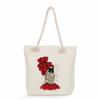 Sisters print thick rope single-shoulder beach bag 7275 KTB