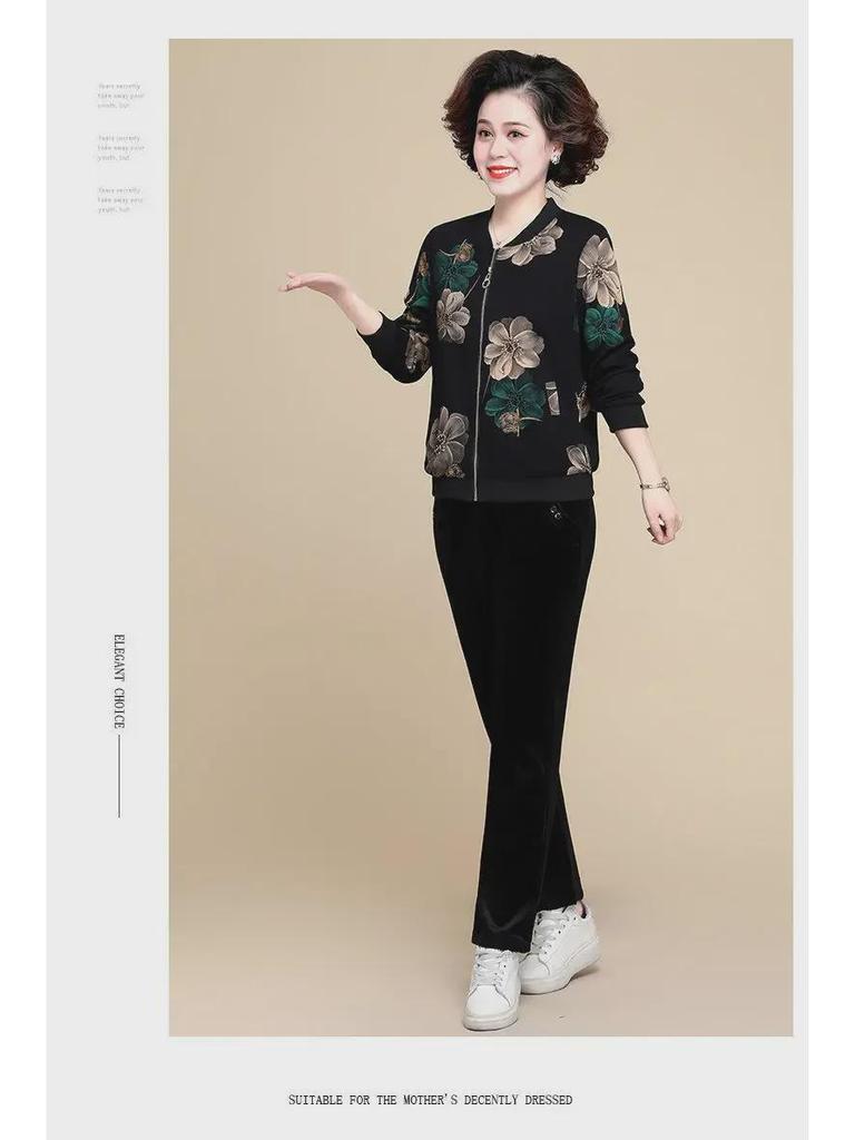 2023 Spring/Summer Loose Chiffon Sun Protection Jacket for Middle-aged and Elderly Women