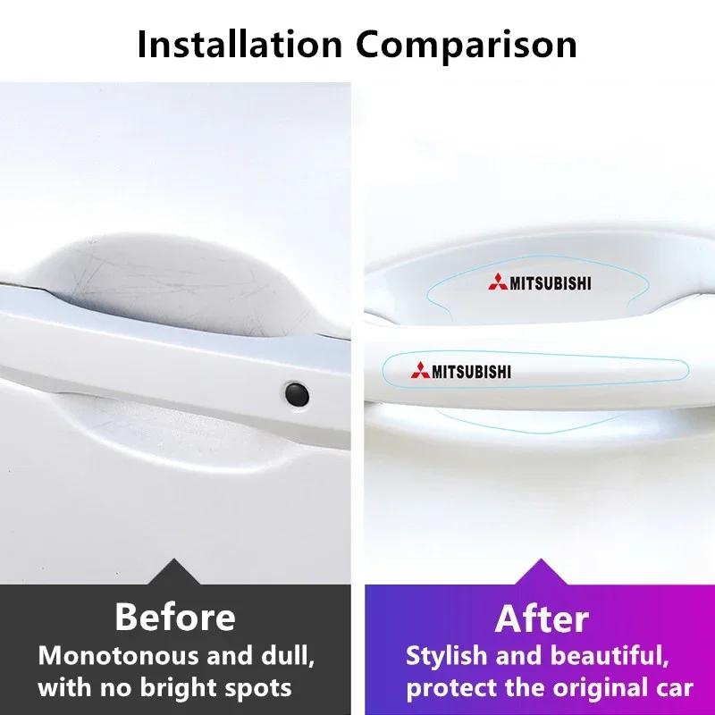 Car Door Handle Protective Door Bowl Anti Scratch Sticker for Mitsubishi Lancer L200 Pajero Sport Xpander Mirage Eclipse Decal