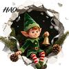 Decorative PVC Decals for Christmas 3D Toilet Sticker, Cute Elf Boy Breaking Through Wall Decal, Art Decor Funny Cracked Seat Cover Sticker