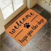 Милый коврик с принтом кошки, лапка кошки, буква, коврик-дверной коврик «Добро пожаловать», нескользящий, для помещений и улицы, универсальный ковер для гостиной, спальни, прихожей