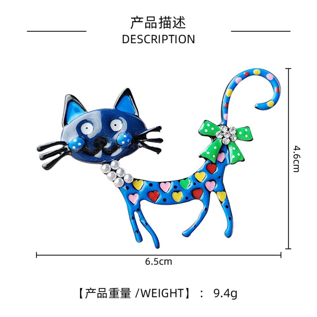 Rinhoo Riding Broom Flying Cat Brooch For Women Cartoon Cute Witch Kitten Collar Lapel Pins Funny Animal Backpack Badge Jewelry