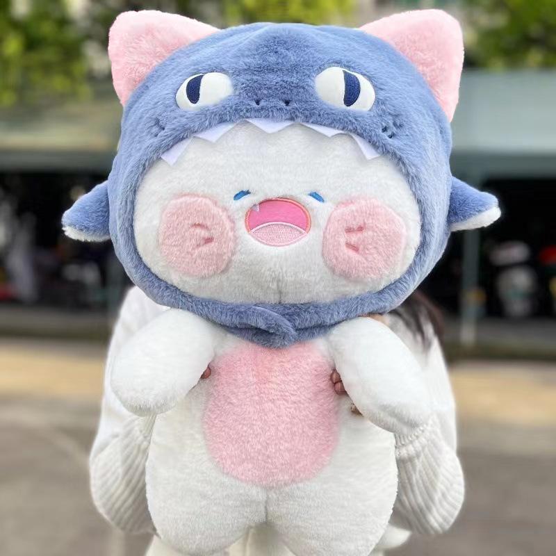 35 50 см Милая плюшевая игрушка-акула-кошка, мягкая набивная игрушка, подушка для чтения, рождественский подарок для детей, подушка-кукла на день рождения