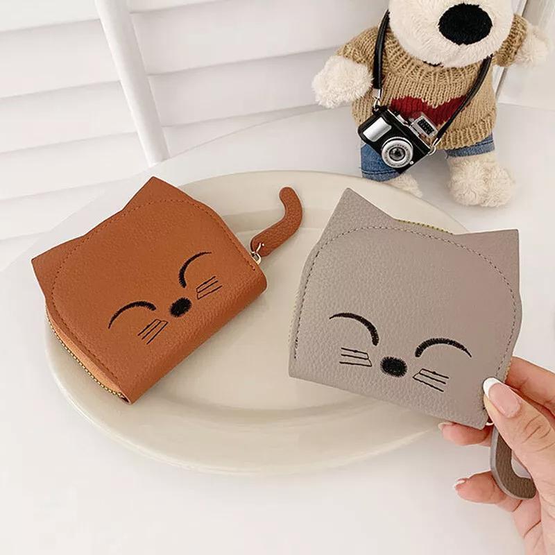 Кошелек на молнии с изображением кошки, легкий, многофункциональный, мини-держатель для кредитных карт, стильный женский кошелек для модных женщин