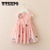 Girls Dress Summer Simple Print Children's Skirt Little Girl Princess Dress Round Neck Sleeveless A-line Skirt Thin Dress