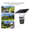 Triple-Screen Solar-Powered Surveillance Camera: 360° Outdoor Day-Night Full-Color Remote Wireless 4G/Wifi Camera Three-screen Surveillance
