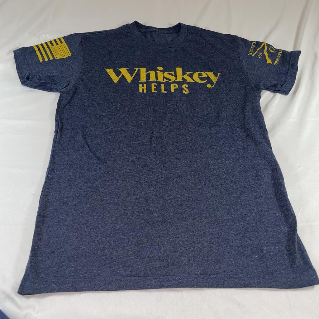 Grunt Style “Whiskey Helps” Men’s Small CC-2884 Unisex T-Shirt