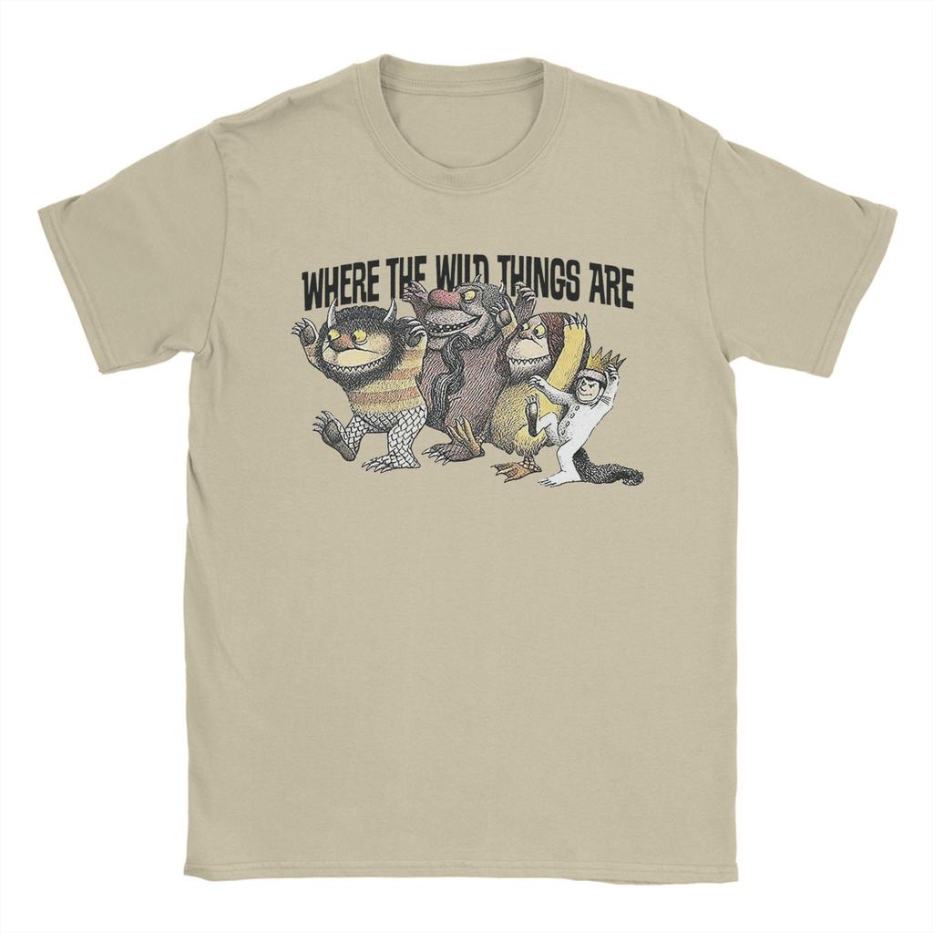 Men's Where The Wild Things Are T Shirts  100% Cotton Tops Casual Short Sleeve Crew Neck Tees 4XL 5XL 6XL T-Shirt