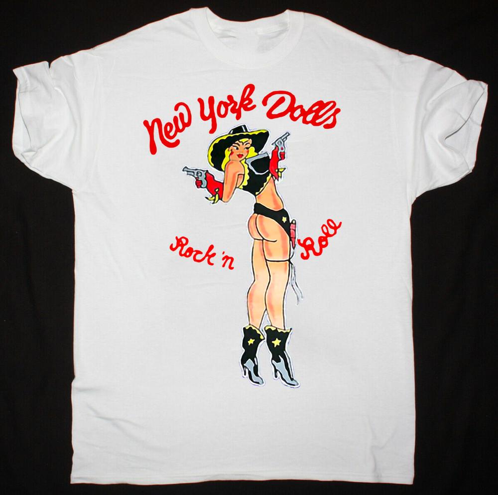 Новая белая футболка с принтом группы New York Dolls Размер S M L 234XL DO313 Унисекс