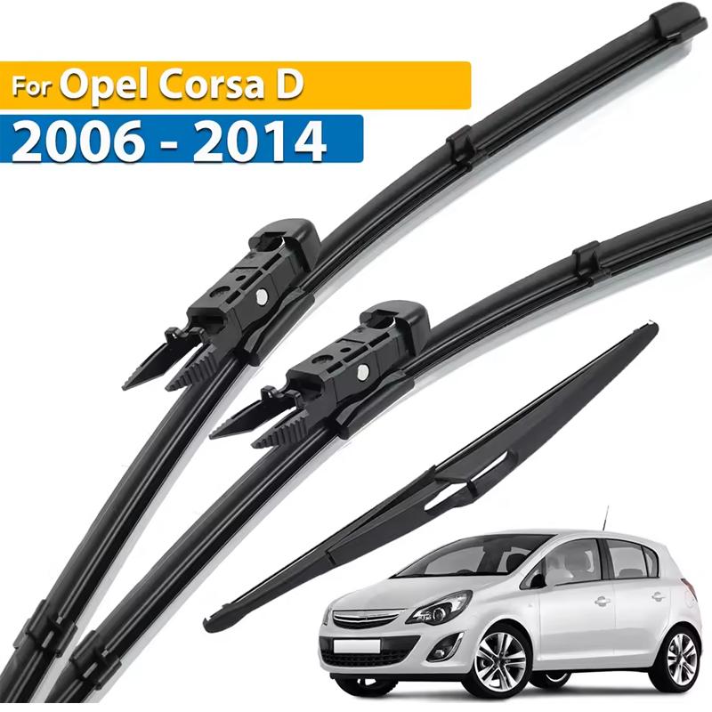 Wiper LHD Front Rear Wiper Blades Set For Opel Corsa D 2006 - 2014 Windshield Windscreen Window Brushes 26"+16"+12" Wipers Blades 3