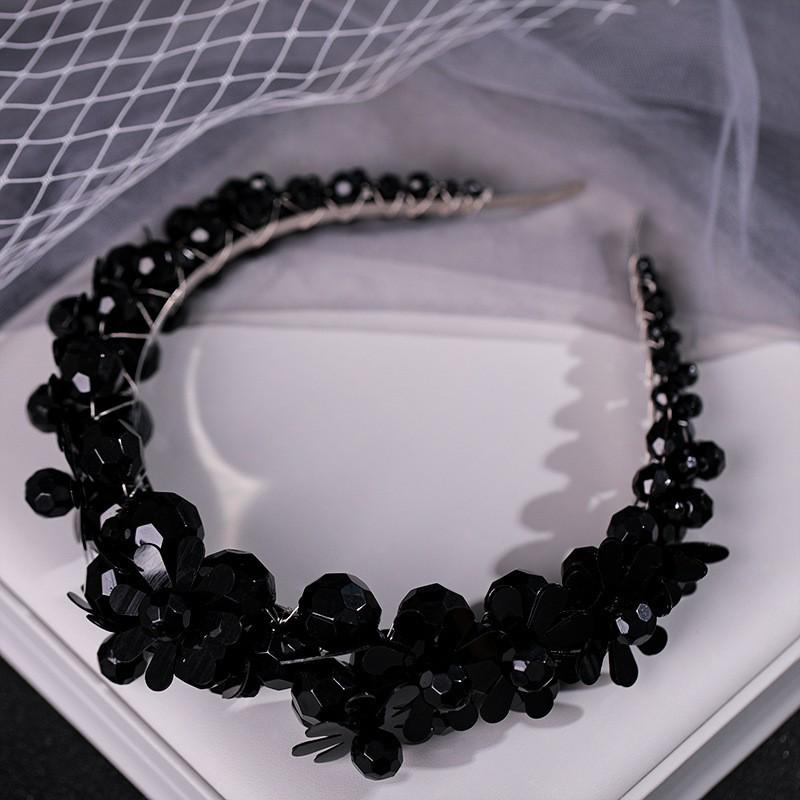 Европейский ободок с хрустальными бусинами - свадебная фата и аксессуар для волос