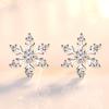 Zircon Snowflake Ear Stud Female Ear Rings Sweet Elegance Auricular Needle
