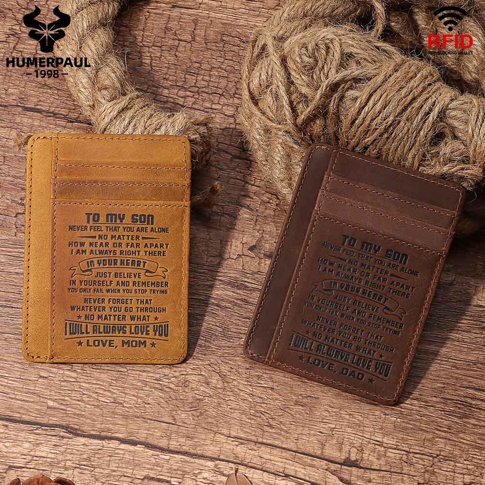 Humerpaul Упаковка для кредитной карты из натуральной кожи, подарок сыну, подарочная упаковка.