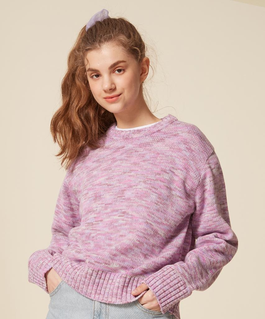 BLOND9 Color Dye Knit Sweater_Purple