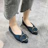 2024 New Women's Non-slip Flat Shoes Simple Solid Color Metal Decoration Loafers Fashion Shallow Slip-on Casual Zapatillas Mujer