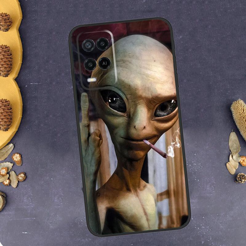 Alien Kawaii Art Phone Case For Oppo A96 A16 A76 A78 A58 A18 A38 A98 A17 A77 A80 A40 A60 A74 A94 A54 A15 A57S