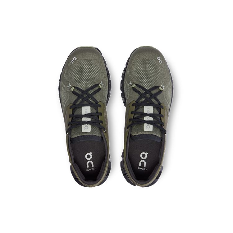 Мужские кроссовки ON Cloud X 3 Olive Reseda зеленые 60.98704