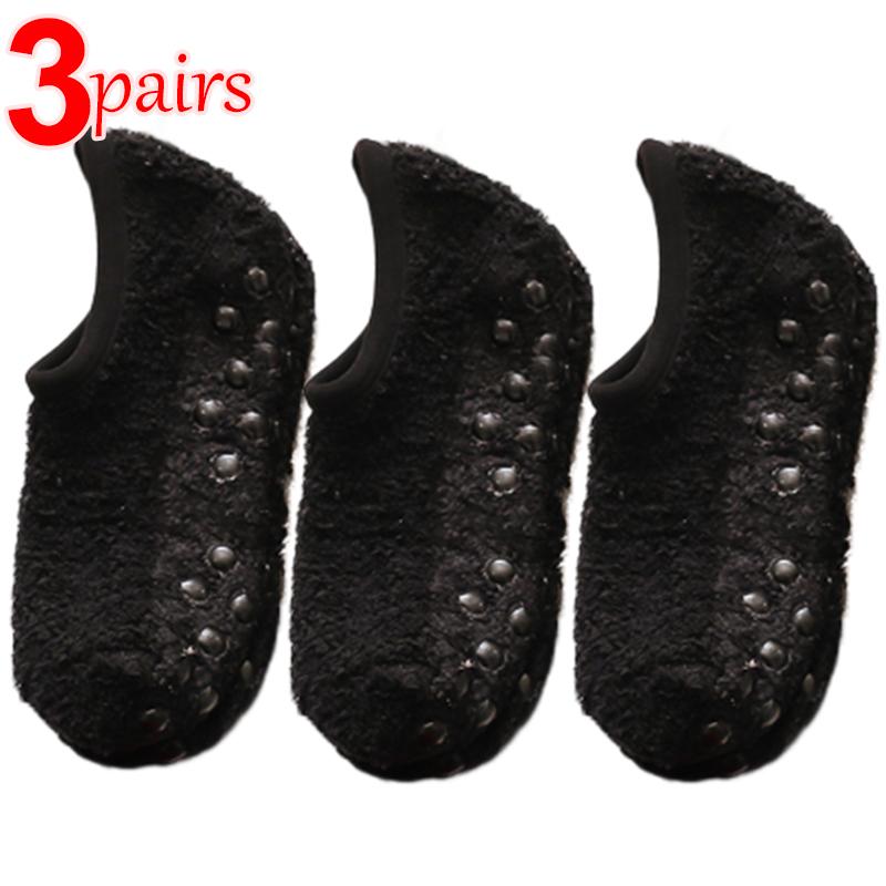 1/3 пары мягких носков из кораллового флиса, женские утолщенные плюшевые зимние теплые тапочки, короткие носки для сна, невидимые носки-лодочки