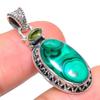 Подвеска из натурального малахита, перидота, стерлингового серебра 925 пробы, 1,42 дюйма, j4S82