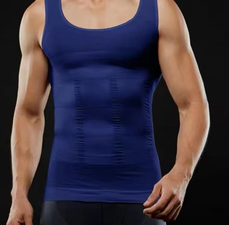 Мужская бесшовная корректирующая майка: Контроль живота, Биндер для груди, Фитнес-основа.