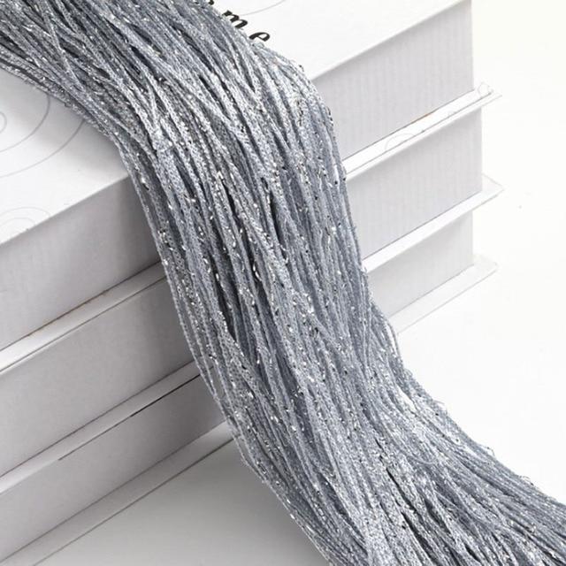 1x2M Shiny Tassel Silver Line String Curtain Valance Living Room Divider Wedding DIY Home Decor