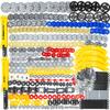 Technic Parts for Lego Kits, 466 Piece Car Gear Axle Pin Chain Link Tire Wheel Building Blocks Set - Compatible with Major Brands
