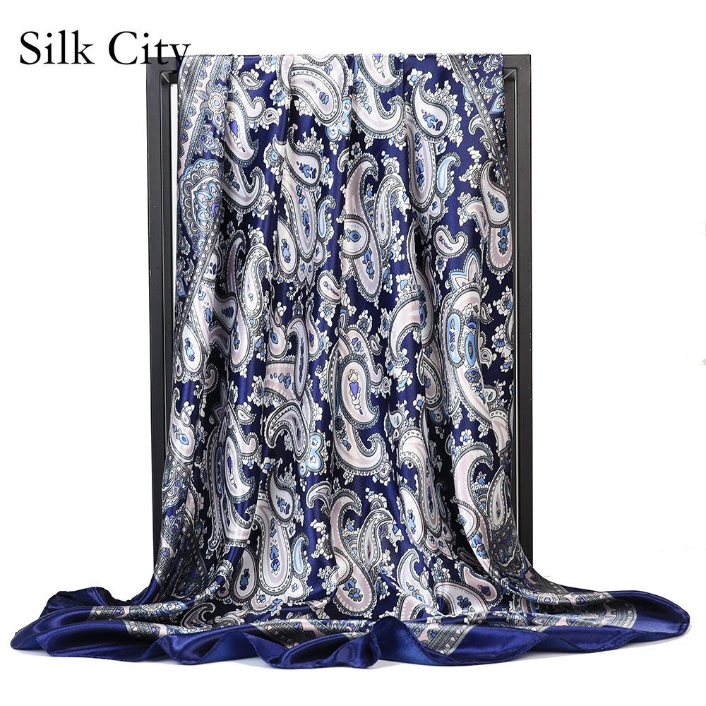 High-quality Luxurious Silk Scarves Headband Scarfs Neck Scarf For Women Chain Silk Scarf Women's Decorative Shawl