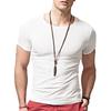 Summer Men Top Short Sleeves O Neck Slim Fit Solid Color Thin Elastic Mid Length Casual Pullover Daily Homewear Sport T-shirt