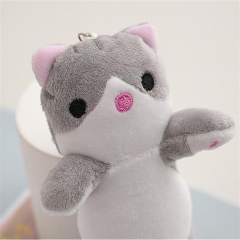 16CM New Long Cat Plush Toy Keychain Cute Cat Doll Bag Hanging Decoration Doll Scratching Machine Brithday Gifts For Girls