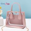 Cozy Up Women's Bag Transparent PVC with Leather Chain Crossbody Handbag Casual Small Bag