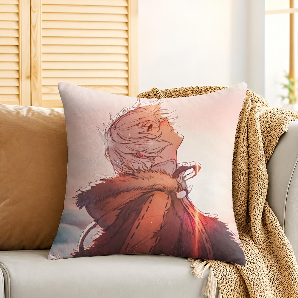 Anime To Your EEternity Cushion Cover Silky Short Plush Invisible Zipper Dustproof Sofa Pillow Case For Home Decor