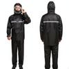 Motorcycle Rain Suit High Visibility 2Piece Windproof Waterproof Jacket and