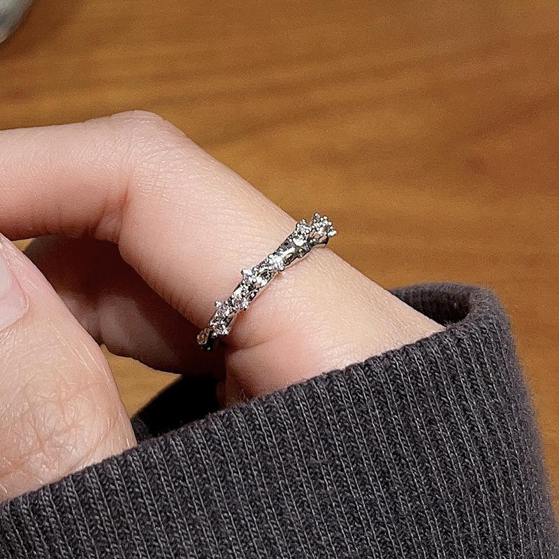 Niche Design Butterfly Enamel Open Ring Starry Cold Wind Advanced Sense French Fashion Personalized Ring