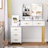 Bedroom Dressing Table Vanity Ornaments Multifunction Storage Dresser Near Bed Chambre Accessories Makeup Desk Lights Mirror