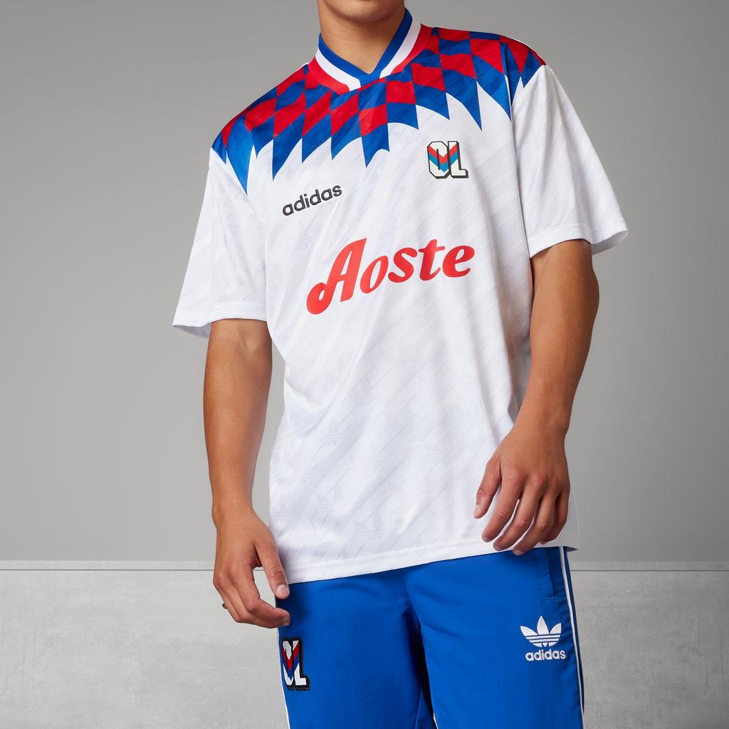 Adidas Футболка Olympique Lyonnais 95/96 Bringback Color Block Casual Sports с коротким рукавом для мужчин, белые IM8518