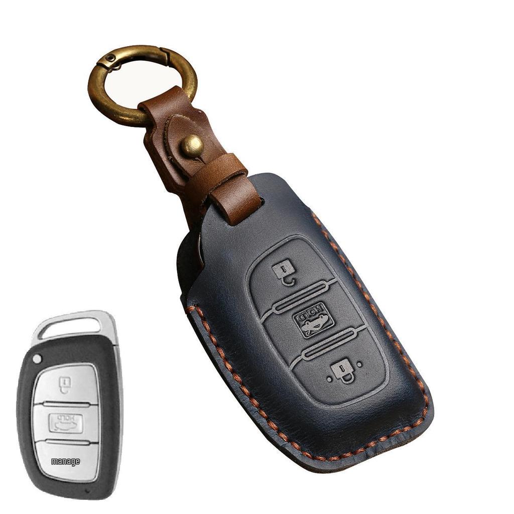 Премиальный чехол для ключей из натуральной кожи для Hyundai IX35, Sonata, Elantra, Verna и Mistra - Защитный чехол