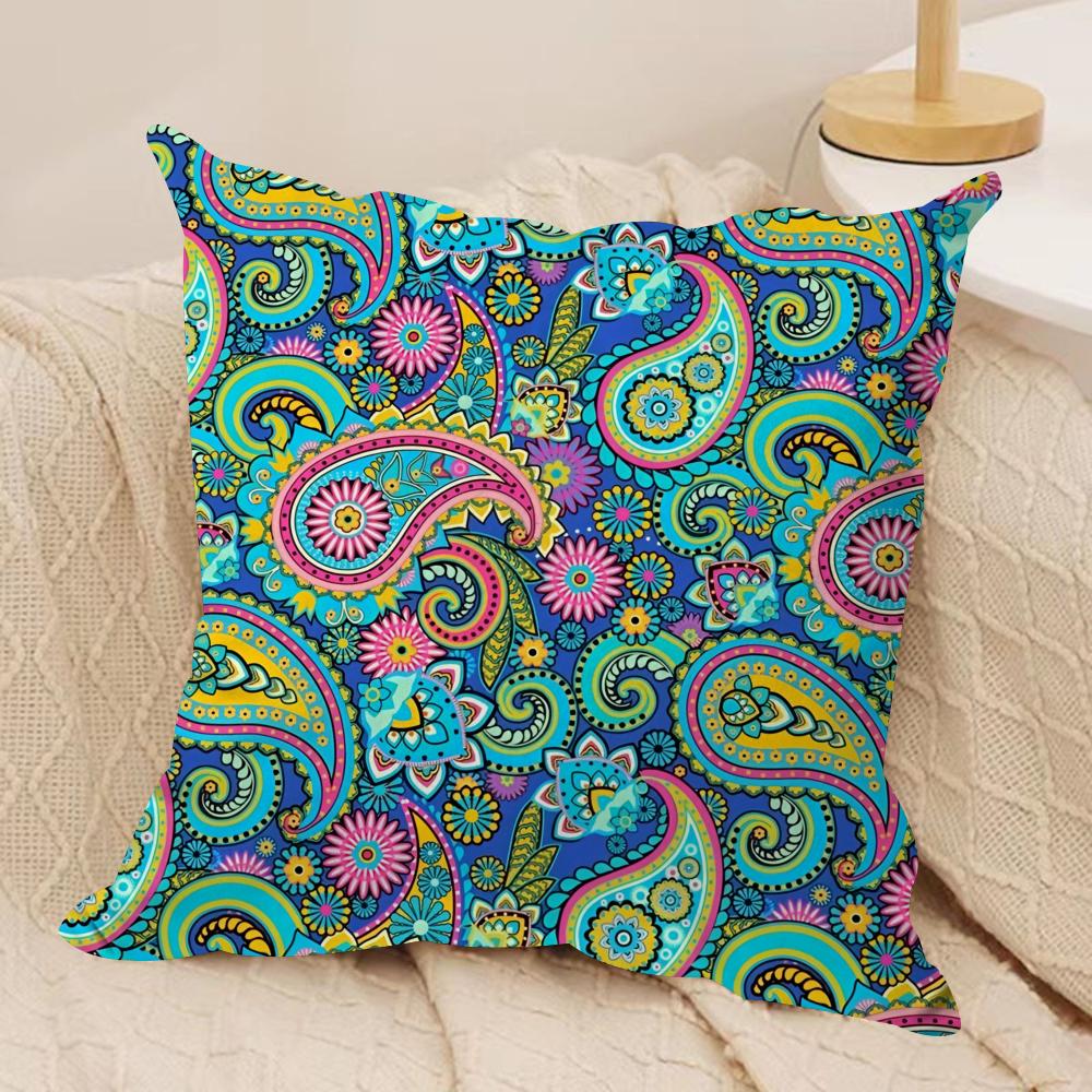 Дизайн с рисунком Paisleys S ART Наволочка Короткий плюш Двусторонняя печать Квадратные декоративные подушки для дивана Домашний декор