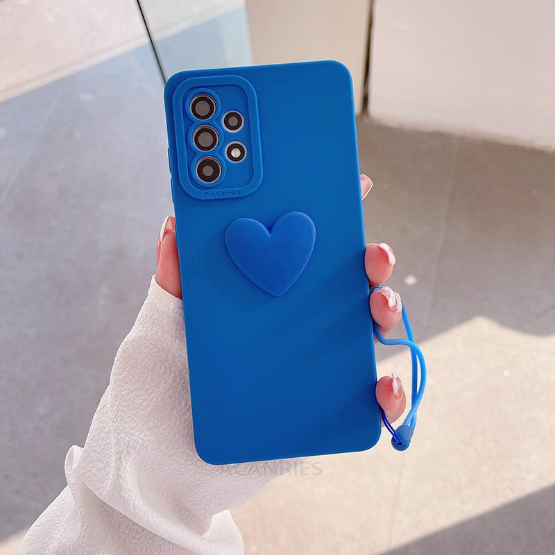 A 13 52s 53 Love Heart Lanyard силиконовый чехол для Samsung Galaxy A52 A53 A13 A23 A33 A73 A72 A32 A12 A22 4g 5g полное покрытие камеры