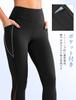 Yvette Length Yoga Pants with High Stretch Leggings for and Size Black Women's 3/4 Pockets, Waist, Compression, Mesh, Sweat-Wicking, Quick-Drying,