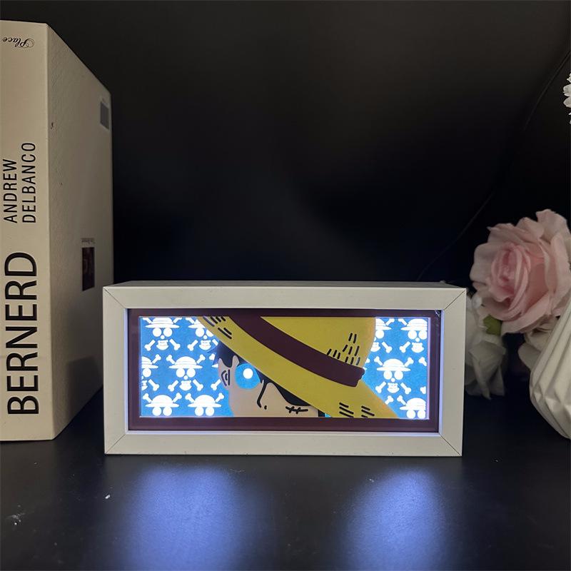 Лампа-скульптура из бумаги One Piece Luffy & Zoro - ночник в стиле аниме и украшение для стола