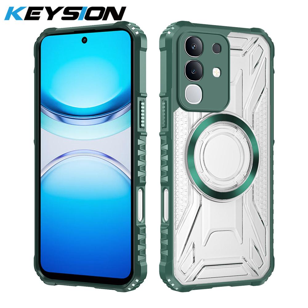 KEYSION Прозрачный магнитный чехол для VIVO Y29 4G Мягкий силикон+ПК Сверхпрочный противоударный чехол-накладка на заднюю панель телефона для IQOO Z10X 5G