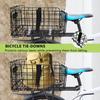 Складная задняя велосипедная корзина быстросъемная металлическая велосипедная багажная корзина для груза с ремнем и светоотражающим задним фонарем для большинства устанавливаемых велосипедных багажников