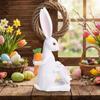 Милая статуэтка Пасхального кролика Украшение Ручная резьба Пасхальное украшение Праздничное украшение